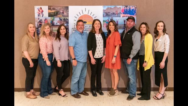 2021-2022 Chamber Board members: Lindsy Reagle, Hope Dennis, Amanda Kjerstad, Gordy Kraut, Anne Jo Spotted Bear, Kim Handcock, Dustin Curr, Bobbi Dartt, Executive Director Kelsey Clark. Not pictured Anne Tice-Poseley. Courtesy Mama Law Photos
