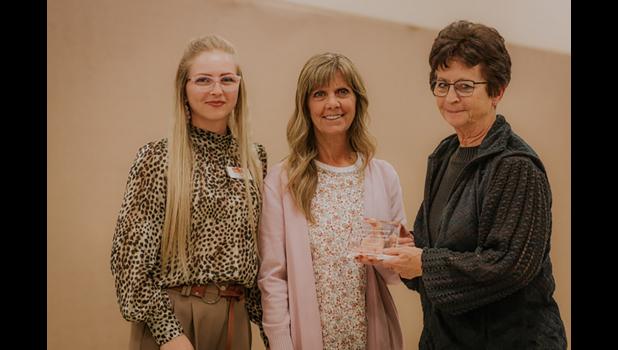 Liliya Stone presented the Community Development Award to Donna Crown (middle) and Betty Haerer (right). Courtesy photo