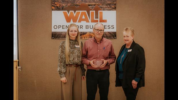 Dick Johnson received Friend of Economic Development Award. Pictured is Johnson between Liliya Stone and Mary Williams. Courtesy photo