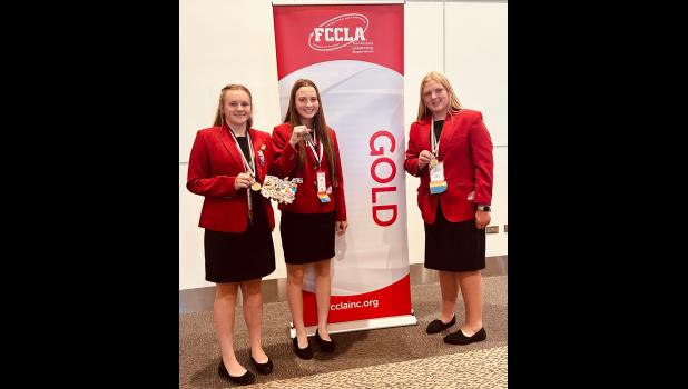 Paisley Seim, Julia Carmichael and Zoey Kopren at FCCLA National Leadership Conference.