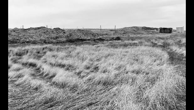 The current site of the gun range is east of the Kadoka Landfill and Transfer Station in an area known as the animal pit. Animal carcasses are disposed of in this area and covered with dirt, providing a berm that serves as the backdrop for firearms training. Photograph courtesy of Elizabeth Meighen