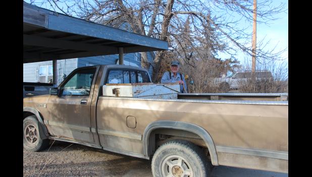 Pee Wee Hook took an auto body repair trade taught to him in the 1950s and carried it into the 2020s. Today he still fishes and checks into the auto body repair shop once in a while. Here he takes time for a photo by his brown Dodge Dakota fishing pickup. This makes a person wonder what fishing stories that ol’ pickup could tell.
