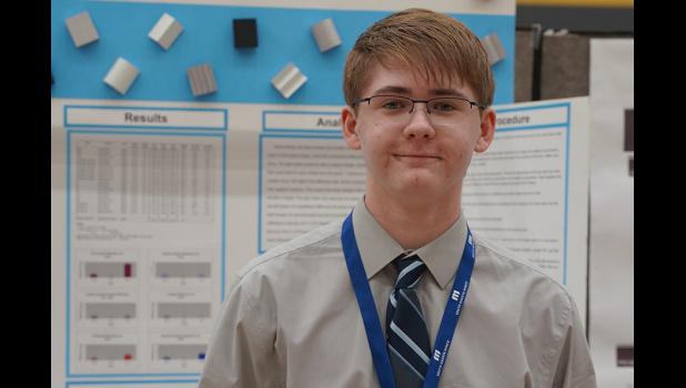 Louis Rancour, a sophomore from Wall High School in South Dakota, took home the top honors at this year’s High Plains Regional Science and Engineering Fair held at South Dakota Mines 37 years after his dad won the same top honors at this event. Photo Courtesy of School of Mines