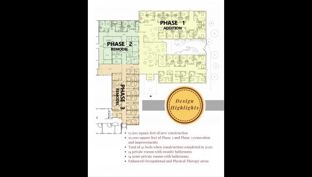 The design blueprint for the Scotchman Living Center and Paulson Memory Care Unit. Phase one is currently under way. Chelsea Tobin