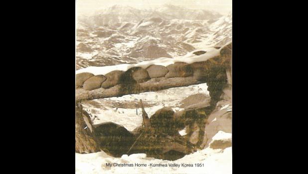 Ed Thompson’s temporary home in the Kumhwa Valley of Korea on Christmas 1951. Courtesy Photo